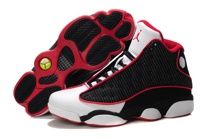 Air Jordan 13 Mens Shoes Black/White/Red Online